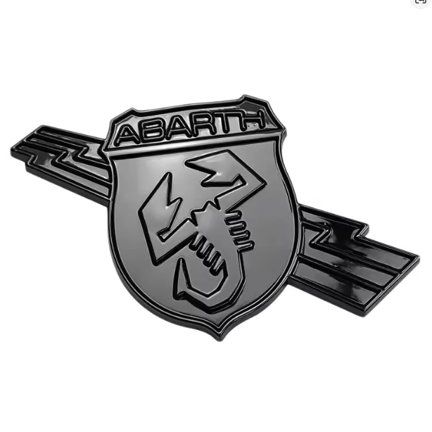 ABARTH LOGO IMPACT２ ホワイト Abarth emblem in metal and ABS – Original Scorpion – ScorpionShop
