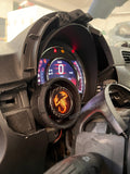 Carbon ring + 500 Abarth turbo pressure gauge glass