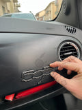 Carbon cover badge 500 Abarth dashboard