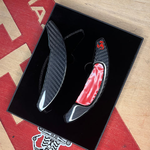 Carbon fiber steering wheel shift paddle extension MTA 500 Abarth