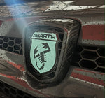 Carbon cover with 500 Abarth front grille emblem