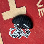 Carbon fiber seat belt fastening cover