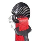 Carbon fiber seat belt fastening cover