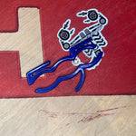cover carbonio badge 500 plancia Abarth Electric blue Accessorio
