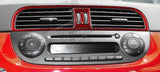 Cover carbonio radio cruscotto 500 abarth pre restyling Bocchette resinato / Rosso Accessorio