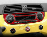 Cover carbonio radio cruscotto 500 abarth pre restyling Radio resinato / Rosso Accessorio