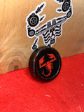 Carbon ring + 500 Abarth turbo pressure gauge glass