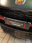 Italian Abarth written license plate cover