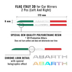 Stripes Strisce Adesive Olografiche Tricolore Italia per Specchietti 500 Abarth
