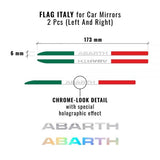 Stripes Strisce Adesive Olografiche Tricolore Italia per Specchietti 500 Abarth / Quattroerre